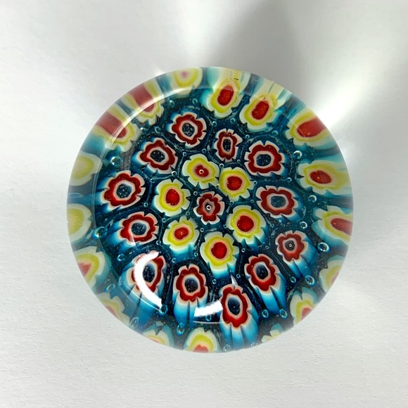 Vintage Millefiori Glass Round Paperweight - 2” - Picture 1 of 6